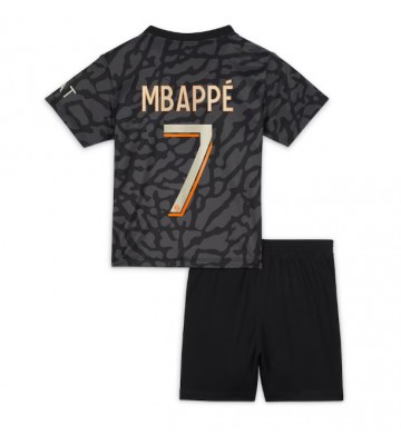 Paris Saint-Germain Kylian Mbappe #7 Koszulka Trzecich Dziecięca 2023-24 Krótki Rękaw (+ Krótkie spodenki)